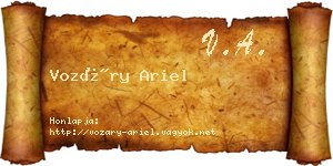 Vozáry Ariel névjegykártya